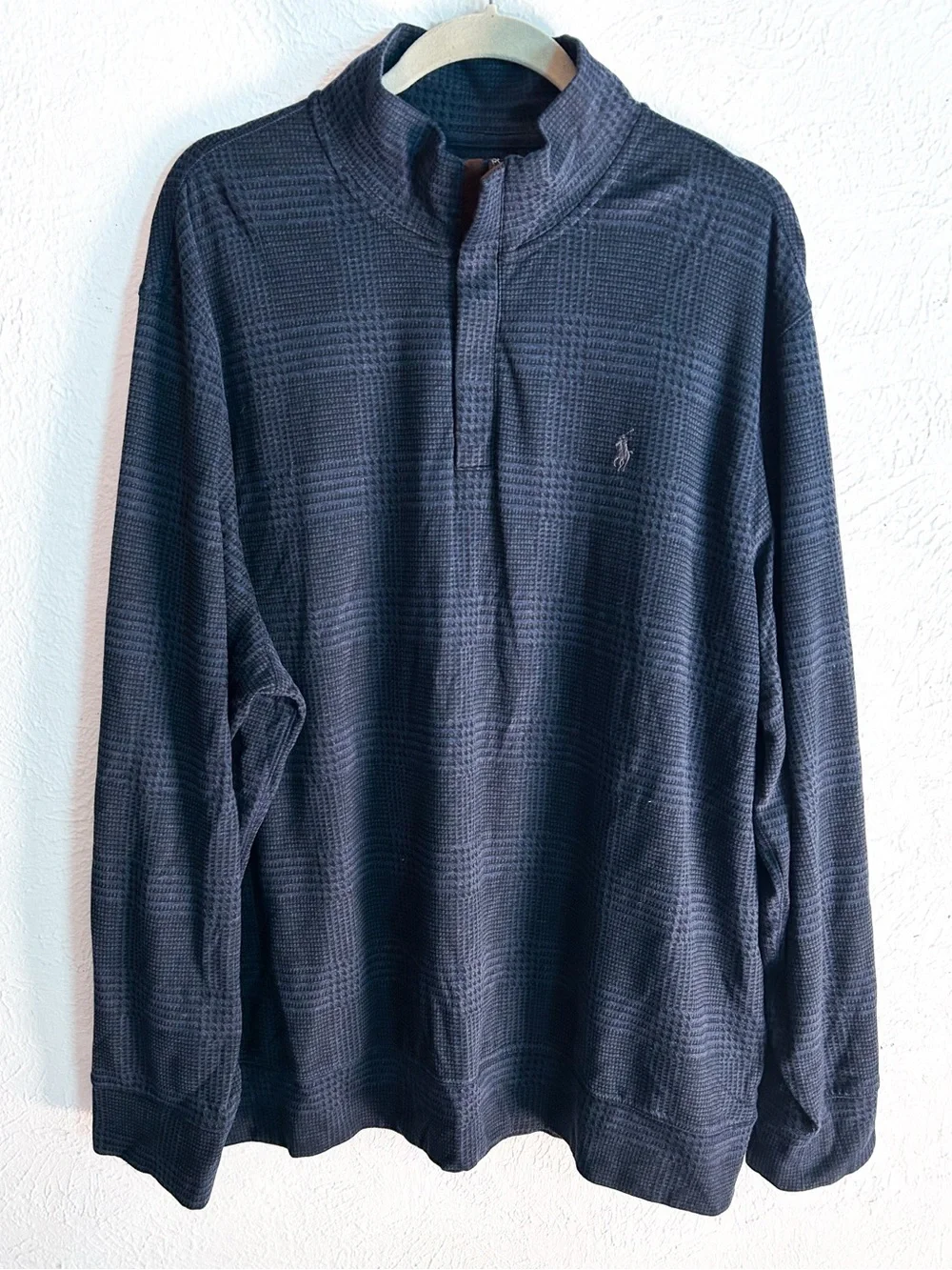 Polo Ralph Lauren Plaid Double Knit Quarter Zip Pullover XXL